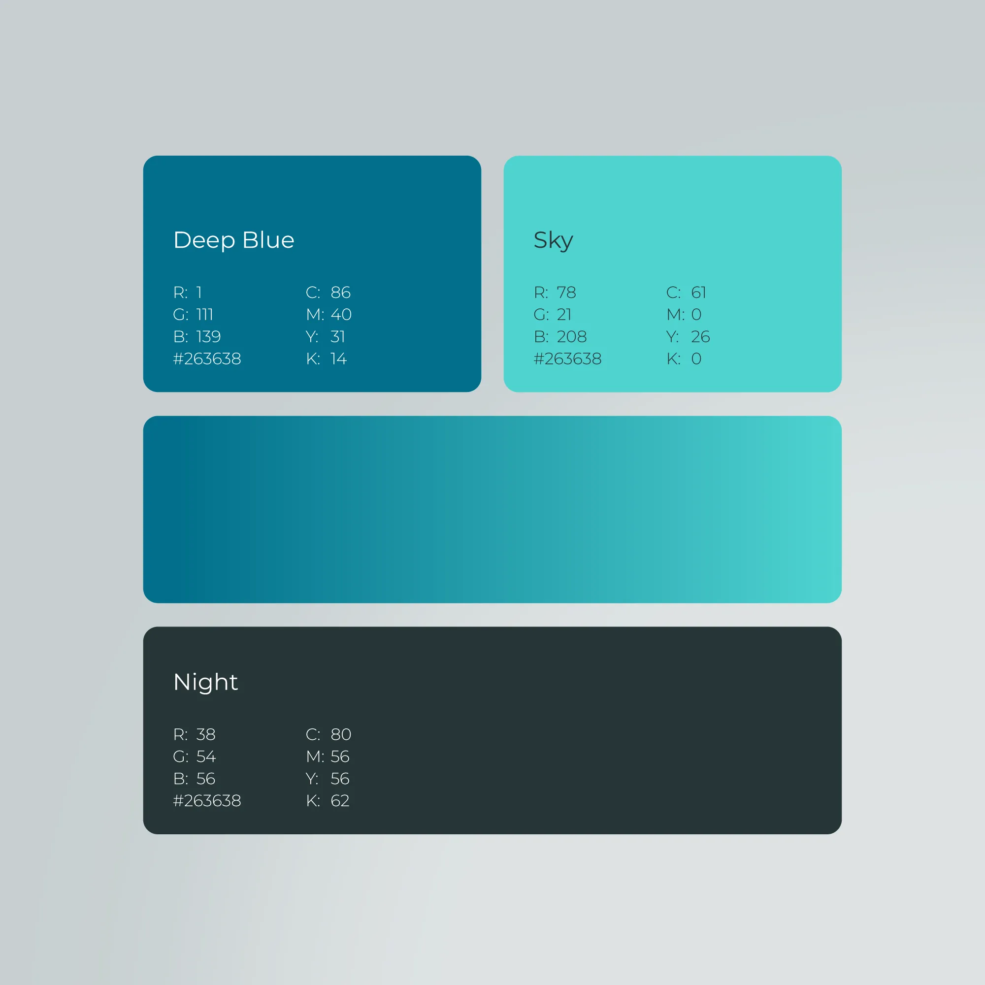 Graphic design colour palette for a global SaaS business